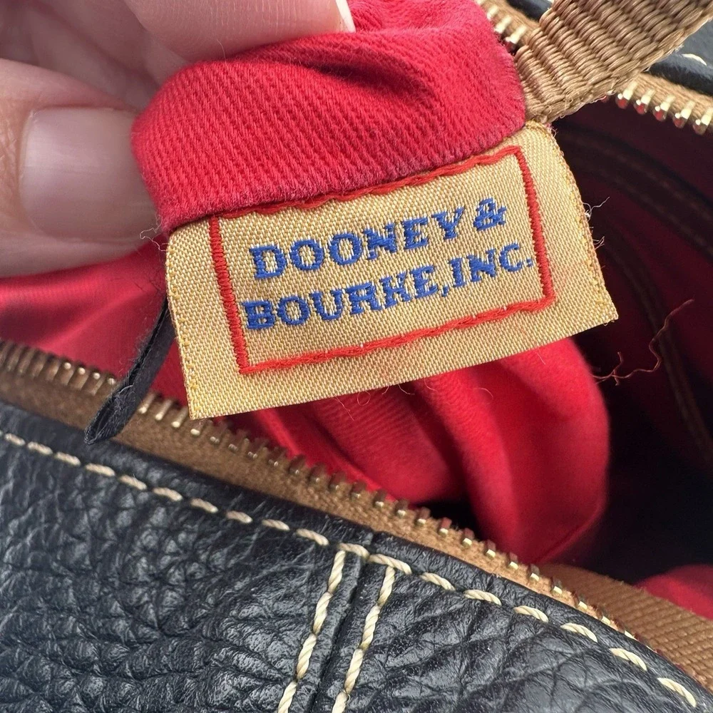 Dooney & Bourke Sophie‎ Black Pebble Leather Hobo Shoulder Bag Classic Preppy